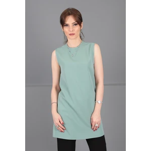 Önder Özsoy Sıfır Yaka Kolsuz Bluz-Çağla