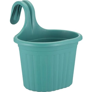 3 Litre Yeşil Askılı Balkon Saksısı Dekoratif Plastik Saksı Tombik No1