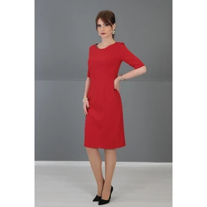 Önder Özsoy Kokteyl Kısa Kol Elbise-Kırmızı