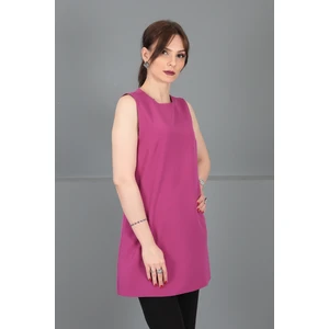 Önder Özsoy Sıfır Yaka Kolsuz Bluz-Fuşya