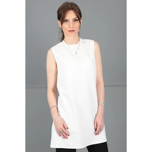 Önder Özsoy Sıfır Yaka Kolsuz Bluz- Beyaz