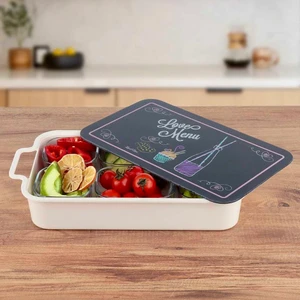 Melamin Cam Kapaklı Love Menu 6'lı Kahvaltılık
