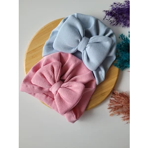 Seher Bebe Butik Kız Bebek & Çocuk Fiyonklu Bone 2'li Set