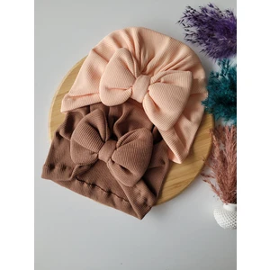 Seher Bebe Butik Kız Bebek & Çocuk Fiyonklu Bone 2'li Set