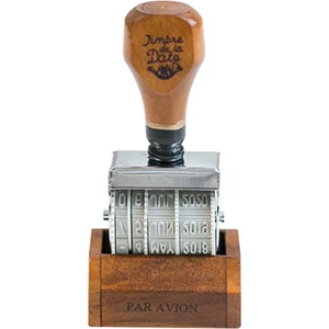 Vox Art Tarih Kaşesi Ahşap Kaideli  Retro Tarih Kaşesi Istampa Hediyeli