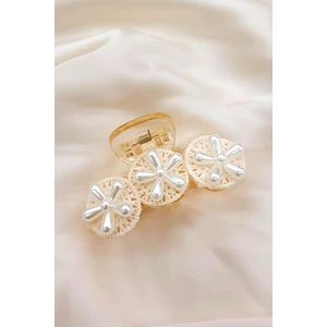 Petek Aksesuar Dantel Çiçek Incili Şeffaf Mandal Toka