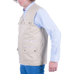 Derin Mavi Tasarım Çok Cepli Pamuk Keten Avcı Yelek 6 Renk Battl Dahil 9 Beden