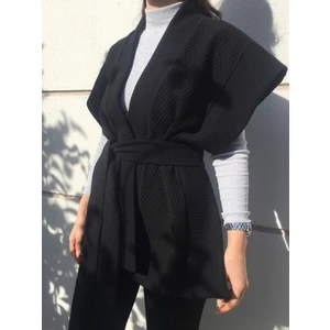 Kinua Studio Yumuşak Dokulu Kapitone Kalın Ovre Yelek Kimono
