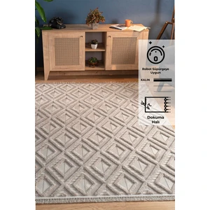 Konfor Bukle 6657 Bej Yumuşak Örgü Modern Dokuma Halı200x290