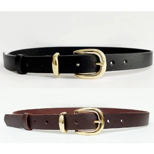 Deri Siyah ve Acı Kahve 2'li Kadın Kemer KMRX1041