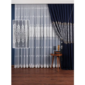 İssa Perde Brode Tül Nakışlı ( Sık Pile ) 1/3 (En x Boy)