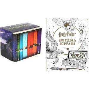 Harry Potter Serisi 7 Kitap Kutulu + Büyük Boy Harry Potter Boyama Kitabı J.K. Rowling Seti