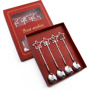 Noel Pentagram Kahve Çay Kaşığı 4 Adet(Yurt Dışından)