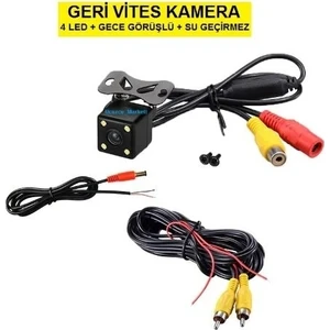 Ucuzcu Market Geri Vites Kamera  (4 LED Gece Görüşlü - Mesafe Çizgili - Kablo Seti Ile Birlikte)