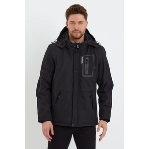 Kapüşonl Çıkabilir Cep Detaylı Içi Kürklü Softshell Mont RD23KE002758