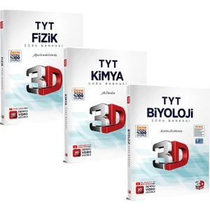 3D Yayınları TYT 2023 Fizik - Kimya - Biyoloji Soru Bankası Seti