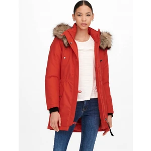 Kadın Parka Kırmızı 15213755 Onliris Fur Winter Parka cc Otw