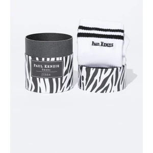 Paul Kenzie Motley Socks Unisex Nakışlı Uzun Tenis Çorap - Zebra