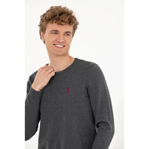 U.S. Polo Assn. Erkek Antrasit Melanj Triko Kazak 50253443-VR081