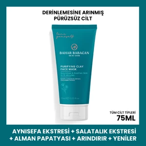 Bahar Babacan Kaolin Kili Ve Alman Papatyası Özlü Arındırıcı Siyah Nokta Karşıtı Kil Maskesi 75ml