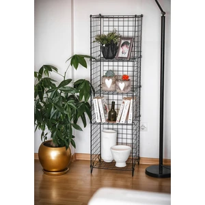 Uyan Home 5 Raflı Metal Tel Kitaplık Çok Amaçlı Kurulum Gerektirmeyen Dolap