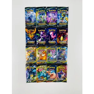 Pokemon Oyun Kartı 4 Set Bir Arada 16 Paket ve 2 Adet Pokemon Kart Koruma Çantası
