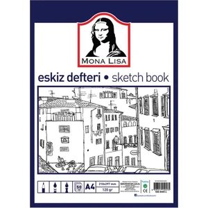 Monalisa Eskiz Defteri A-4 Dokulu Kağıt Kara Kalem Çalışma Defteri 50 Yaprak 120 gr 21 x 29,7 cm