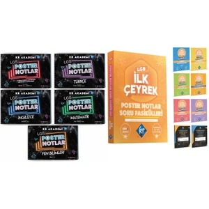 Kr Akademi Yayınları LGS Poster Notlar Seti ve Poster Notlar Soru Fasikülleri Ilk Çeyrek