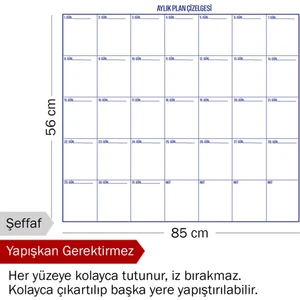 Pi Papers Aylık Plan Çizelgesi - Yapışkansız Tutunan, Not, Kağıt, Fotoğraf Tutucu Özellikli Akıllı Kağıt Pano