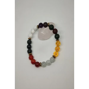 Bade Accessories Kan Taşı, Sitrin, Ametist, Akik, Ay Taşı, Apatit, Havlit, Hematit Doğal Taş Bileklik