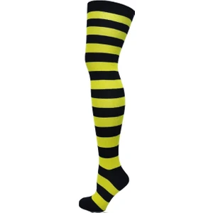 Kadın Renkli Çizgili Diz Üstü Çorap