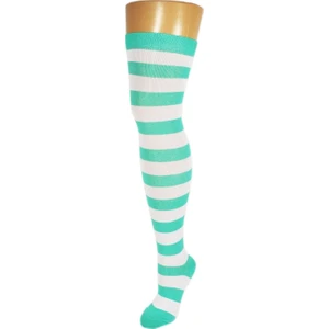 Kadın Renkli Çizgili Diz Üstü Çorap