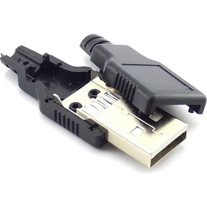 BK Teknoloji Plastik Muhafazalı Lehim Tipi 4 Pin USB A Erkek Fiş