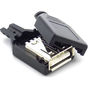 BK Teknoloji Plastik Muhafazalı Lehim Tipi 4 Pin USB Dişi Konnektör