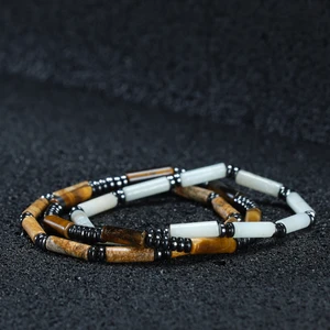 Sertifikalı Doğal Taş Erkek Kadın Bileklik Kaplangözü Jasper Amazonit Hematit 4mm Tasarım Kombin