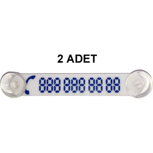-2 Adet-Beyaz-Mavi Araç Park Telefon Numaratörü Tel No Gösterici Numaratik YDNMR216