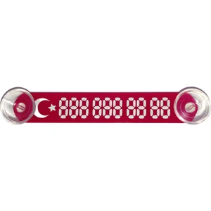 Araç Park Telefon Numaratörü Tel No Gösterici Numaratik Kırmızı-Beyaz YDNMR011