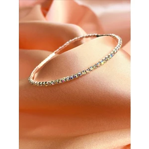 Toem Aksesuar Su Yolu Lastikli Colorful Lüks Zirkon Bileklik