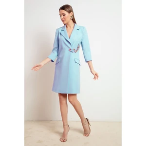 Kadın Bebe Mavi Zincir Detaylı Ceket Elbise