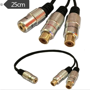 3.5 mm Stereo Dişi - 2x Rca Dişi Kaliteli Kablo - 30 cm