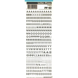 Harfler Transfer Şablon Letraset Pf 92 5.5 mm
