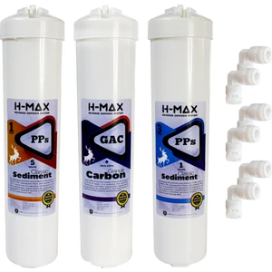 H-MAX Reverse Osmosis System Inline Kapalı Kasa Su Arıtma Cihazı Ilk 3 Filtre - 0052