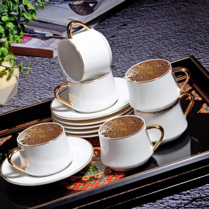 Kosava New Bone Parlak White 6'lı Fincan Takımı 120 cc FIN-531