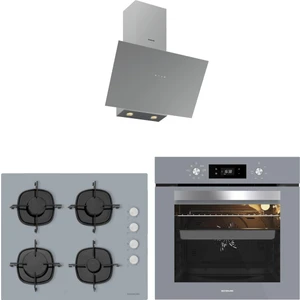 Gri Cam Ankastre Set 3481 Flam Davlumbaz - CS5335S01 Ocak - BO65E4S01 Gri Fırın