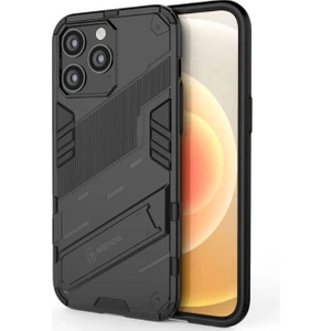 Apple iPhone 14 Pro Max Matrix Serisi Armor Standlı Perfect Koruma Kılıf - Siyah