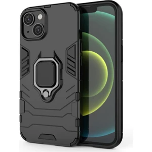 Apple iPhone 14 Batman Serisi Yüzük Standlı Armor Kılıf - Siyah