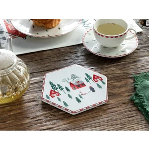 English Home Winter Landscape Seramik Nıhale 16 cm Kırmızı