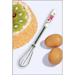 Kahve Çırpıcı Mini Porselen Saplı Süt Yumurta Çırpıcı 20 cm Desenli Küçük Karıştırıcı