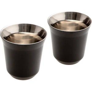 Glory 7 Double Wall Termo Çelik Fincan 2'li 80 Ml Siyah