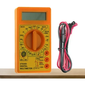 DT-830D Dijital Ölçü Aleti Multımetre - Sarı